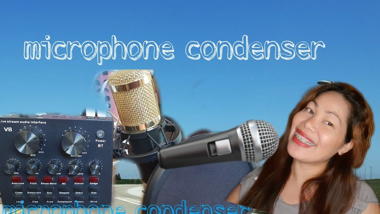 Review v8 sound card & professional condencer microphone and pop shield