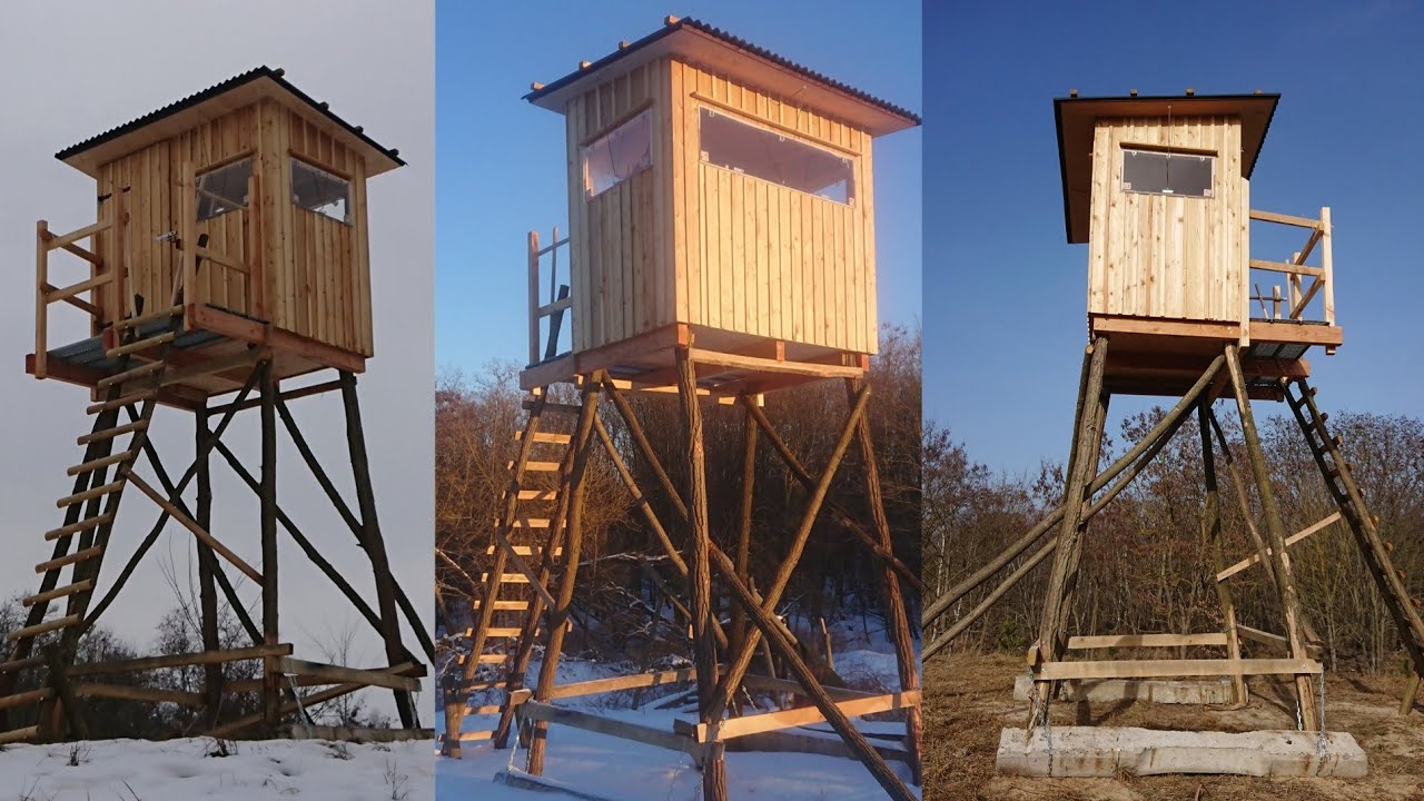 Hochsitzbau, Geschlossene Kanzel, Lärchenholz Kanzel , Hochsitz