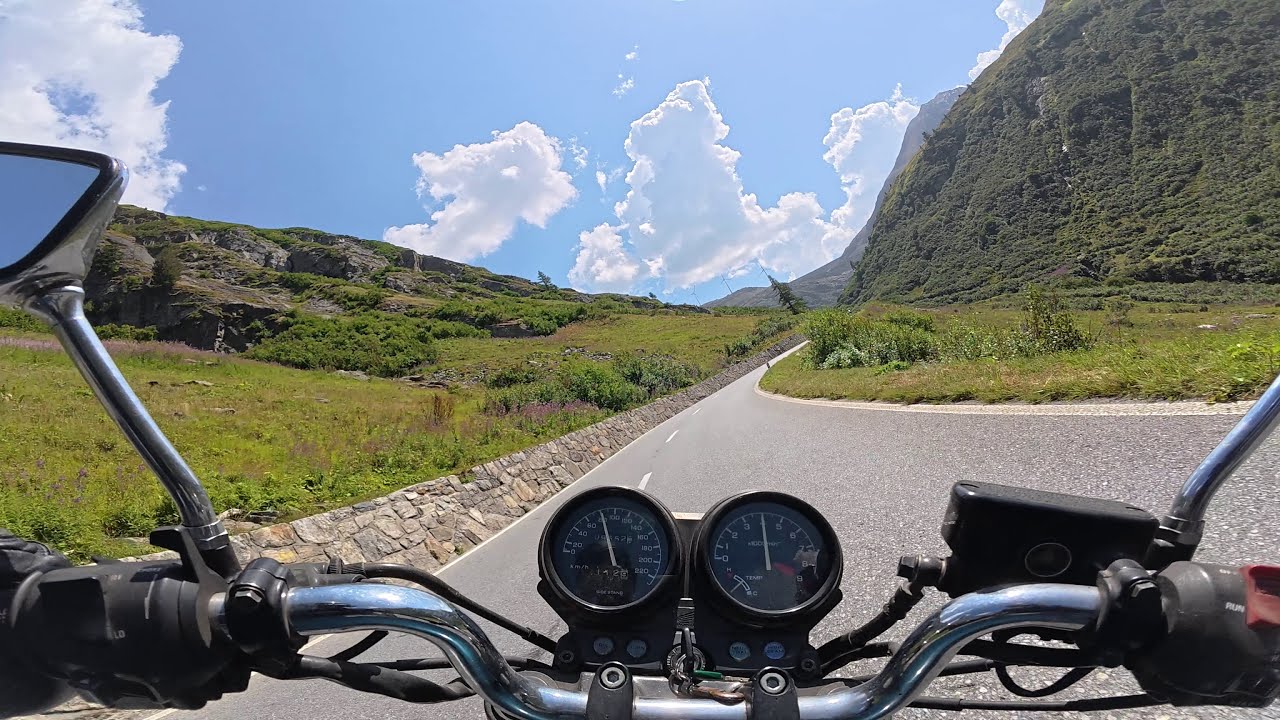 Nufenen Pass Motorcycle Ride | Honda NTV 650 | Swiss Alps RAW