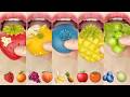 asmr EMOJI FOOD SWEET BEAN CAKES (FRUITS CAKE) 🍓🍊🍇🍑🍌🍍🍎🫐🍈 과일 화과자 먹방 eating sounds