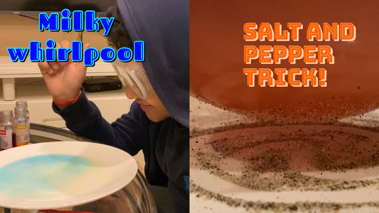 The salt and pepper trick + The milky whirlpool from The super chemistry kit lab