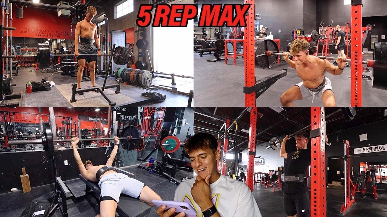 Testing my 5 Rep Max || Last Week of 2nd training block || Powerlifting ...