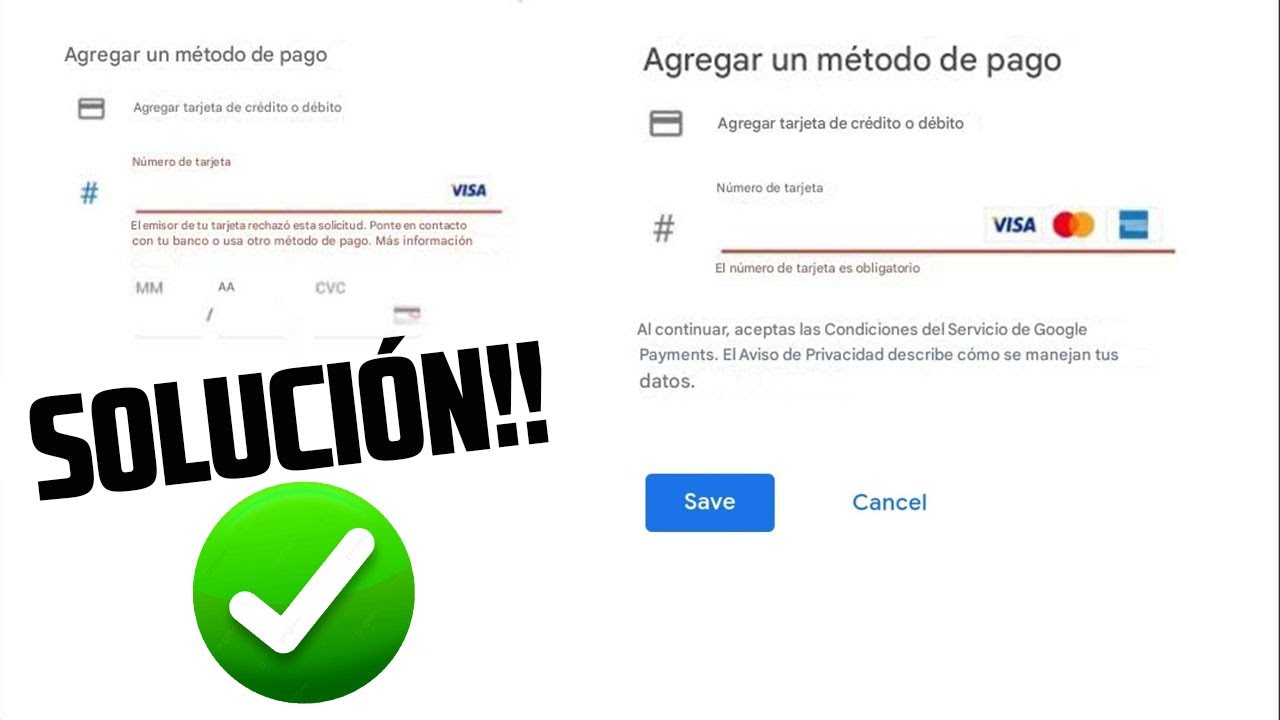 Tarjeta Rechazada en Google Play NUEVA SOLUCIÓN (2026) - YouTube