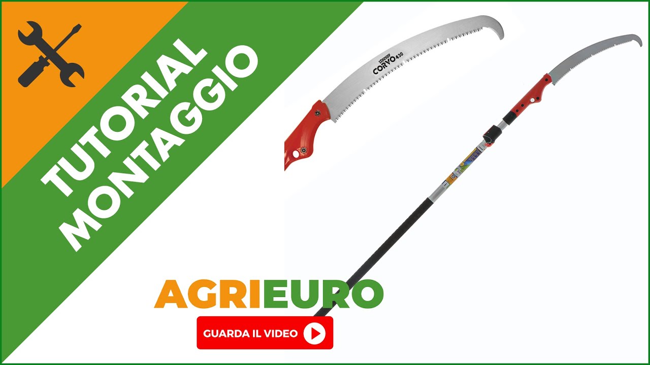 Seghetto Stocker Corvo 430 TC con manico telescopico 195-310 cm: montaggio