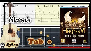 Guitar Tab - Slava's Theme (Might & Magic: Heroes VI) Guitar Tab OST Fingerstyle Tutorial Sheet #Anp