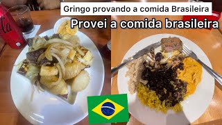 GRINGO PROVANDO COMIDA DO BRASIL MUITOS PRATOS.