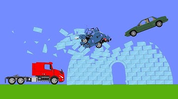 Extreme car crashes - Crazy destruction in Algodoo #13