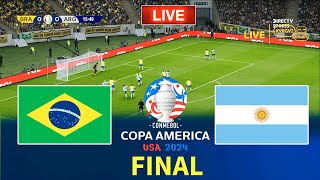 BRAZIL vs ARGENTINA - Final Copa America 2024 | Messi vs Brazil | Live Football Match PES