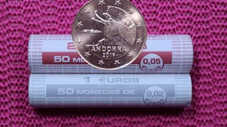 Andorra rare 2 & 5 Euro cent Coin Roll Hunt