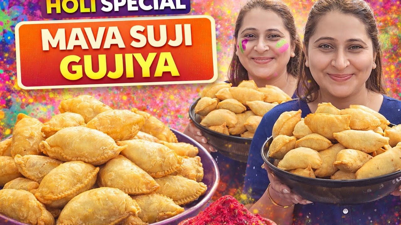 🌸 Holi Special Suji Mava Gujiya Recipe | Crispy & Delicious Gujiya at Home 🌸 Bilkul Khasta | 