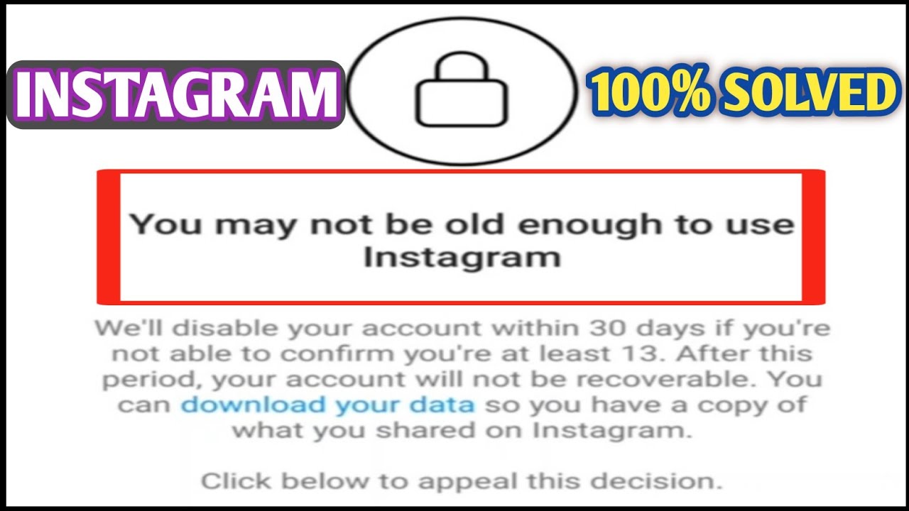 You May Not Be Old Enough To Use Instagram // Instagram Under 13 Years Problem