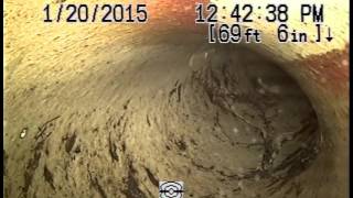 Sewer Line with Severe Root Intrusion and Cracking at Tap to City Main