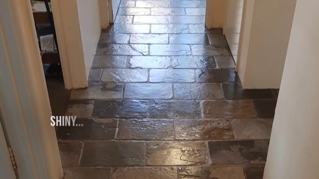 Resurfacing slate floor