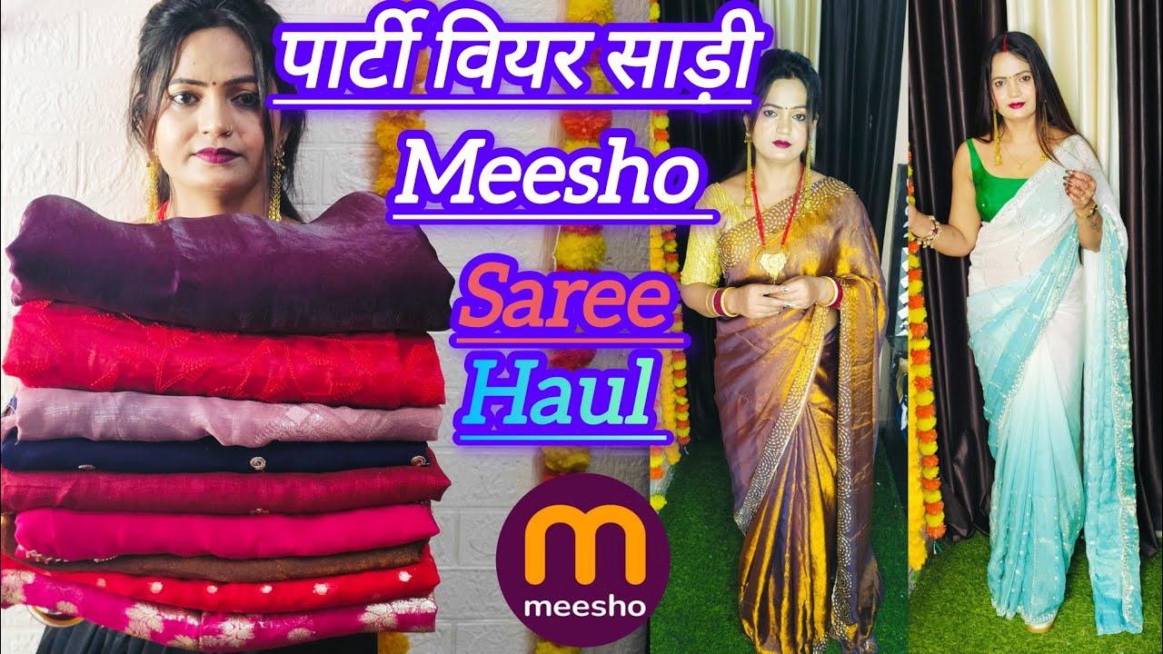 Meesho 🥰saree haul 🥰party wearsaree new collection 🥰viral sarees andar 800