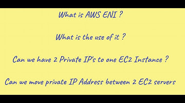 AWS Cloud | What is AWS ENI | Can we have 2 Private IP Address to an AWS EC2 ?