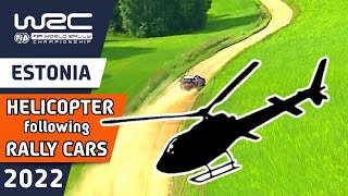 TV Helicopter chasing WRC Rally Cars : WRC Rally Estonia 2022