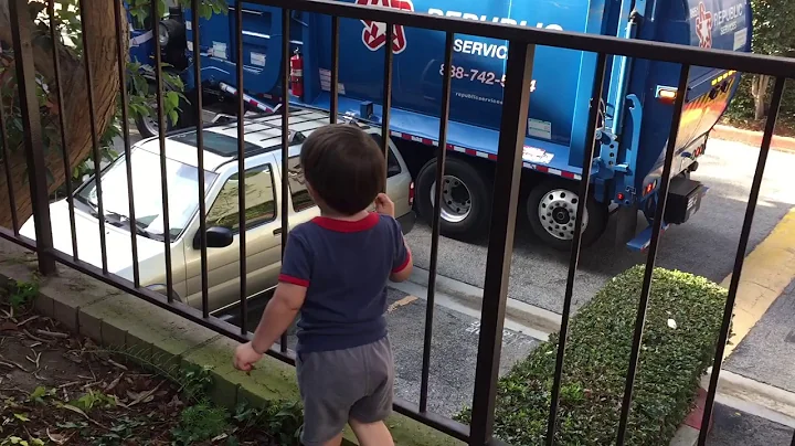 Xander and the trash truck excitement