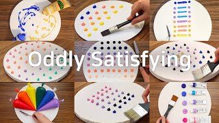 Acrylic Painting On Round Canvas Compilationacrylic Painting Collectionsatisfying Relaxing Video