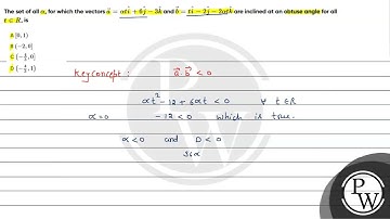 The set of all \(\alpha\), for which the vectors \(\vec{a}=\alpha t \hat{i}+6 \hat{j}-3 \hat{k}\....