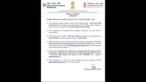 UGC NET June 2025 Admit Card Released | Download Now | Official NTA Update