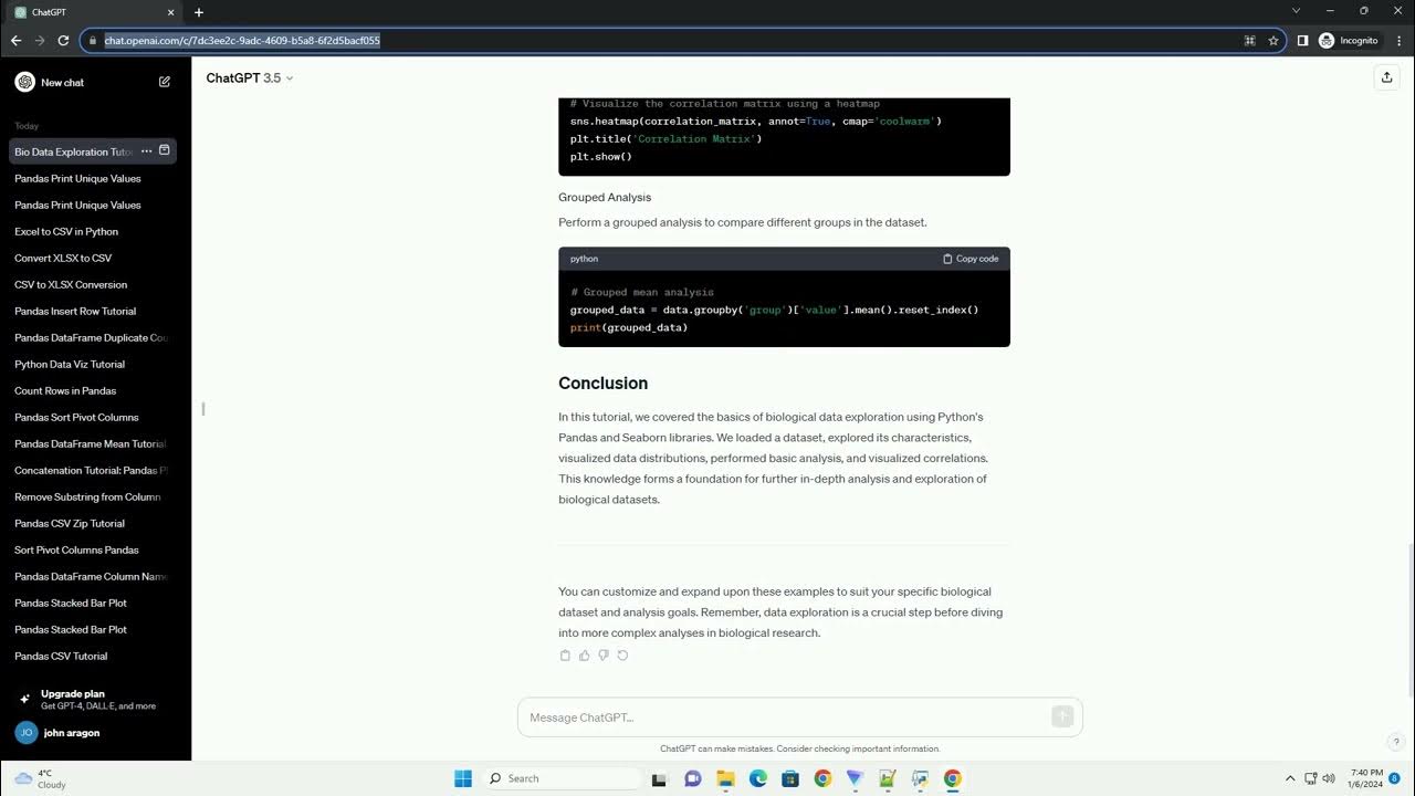 biological data exploration with python pandas and seaborn pdf - YouTube