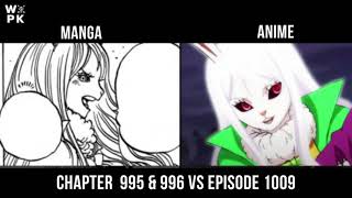 Comparison Episode 1009 Vs Chapter 995 & 996 One Piece