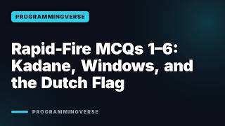 iOS Interview: Kadane, Windows, and the Dutch Flag | Company A18 4.2