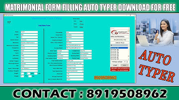 Matrimonial Form Filling Auto Typer Download For Free
