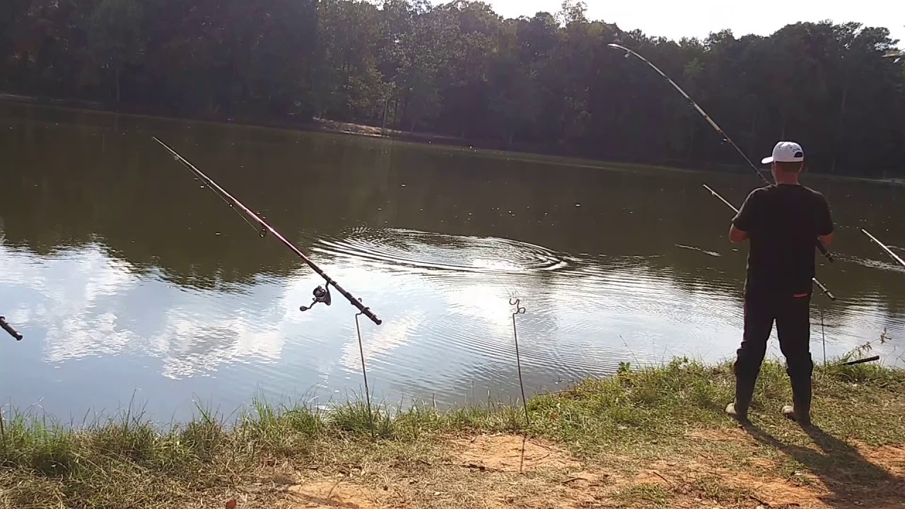 Fishing for big carp in lake atlanta YouTube