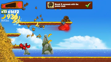 Banana Kong Break 2 coconuts with the power dash (In One Run)