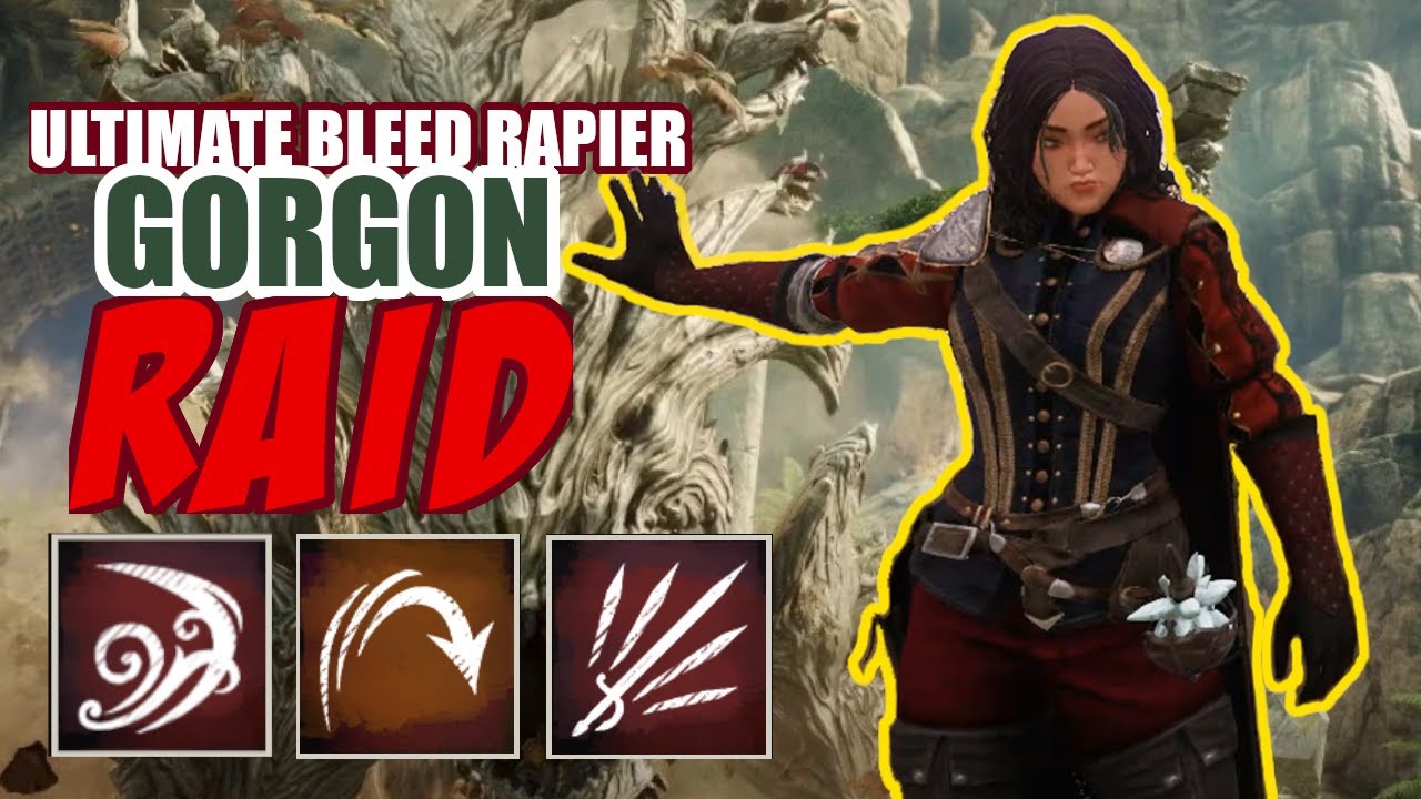 GORGON RAID Run Playthrough with TIPS for [Bleed Rapier build] [DPS Tutorial] | New World: Aeternum