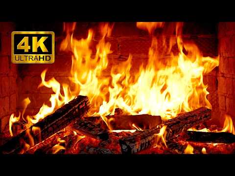 🔥 4K Fireplace Ambience with Natural Crackling Fire Sounds