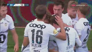 Nicklas Bendtner scores amazing "trivela" goal (Molde-Rosenborg)