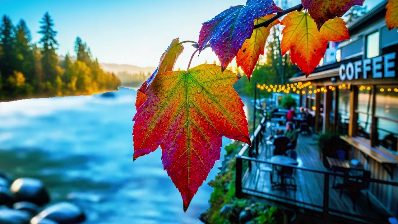 Blue River Café  | Peaceful Nature Ambience | Relaxing Music for Stress Relief & Focus