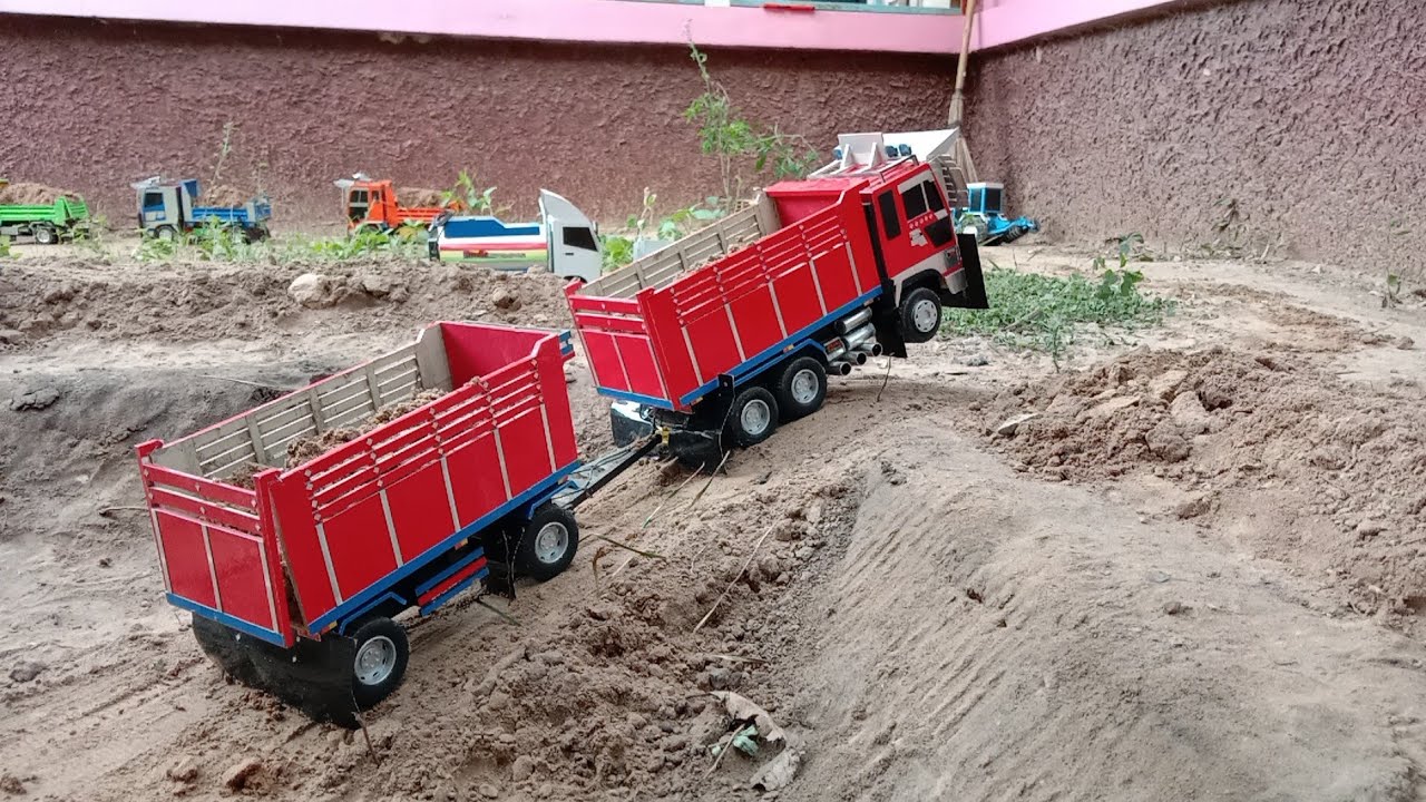 ห้ามพลาด!!!รถพ่วงขึ้นบ่อแบบโหดๆกระโดดขึ้นบ่อมันส์ๆ