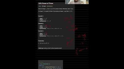 LeetCode 326: Power of three………..#google #leetcode #dailyshorts #ytshorts #software 