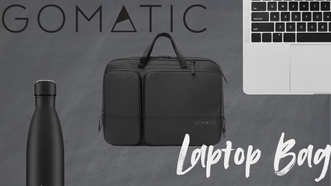 Gomatic Zaino Tech 24L Espandibile 30L – Antifurto, Impermeabile, Con Tasca Per Laptop E 20+ Tasche, Per Viaggio E Business – Nero
