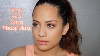 Simple Coral Spring Makeup Tutorial | Juliaromerobeauty