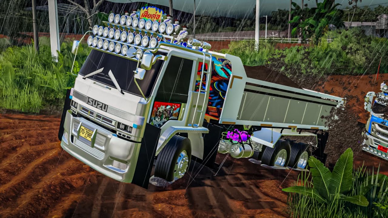 พาทีมงานเอาสิบล้อมาวิ่งดินลุยฝน1วันงานนี้มีคนร้อง! FARMING SIMULATOR 19