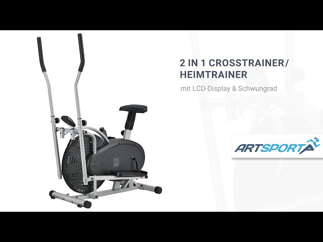 2in1 Crosstrainer & Heimtrainer mit Display & Sattel ARTSPORT - YouTube