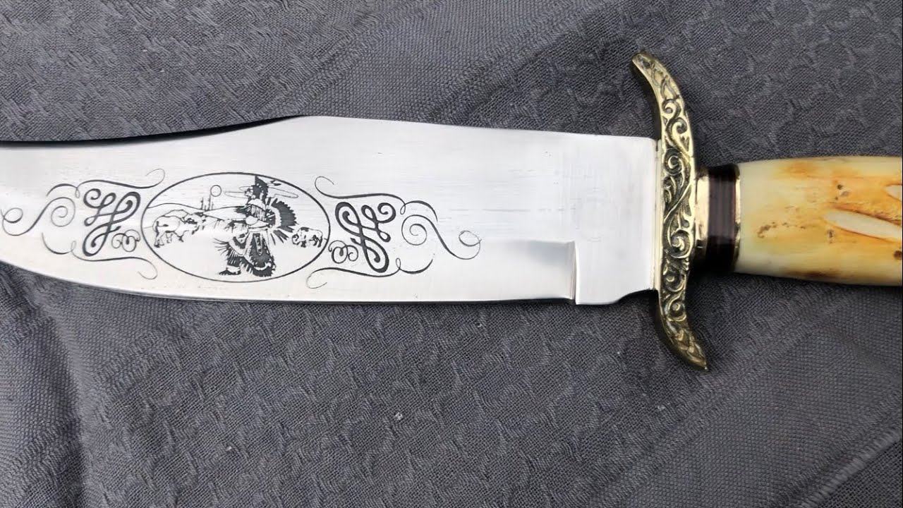 Chipaway Cutlery Big Bowie Knife from 1990’s - Native American Indian