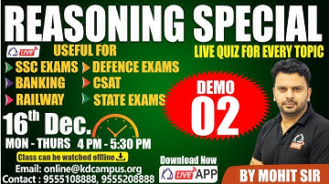 Odd One Out | Reasoning Special Batch For SSC/BANKING/RAILWAY/DEFENCE/CSAT | Demo 02 | By Mohit Sir