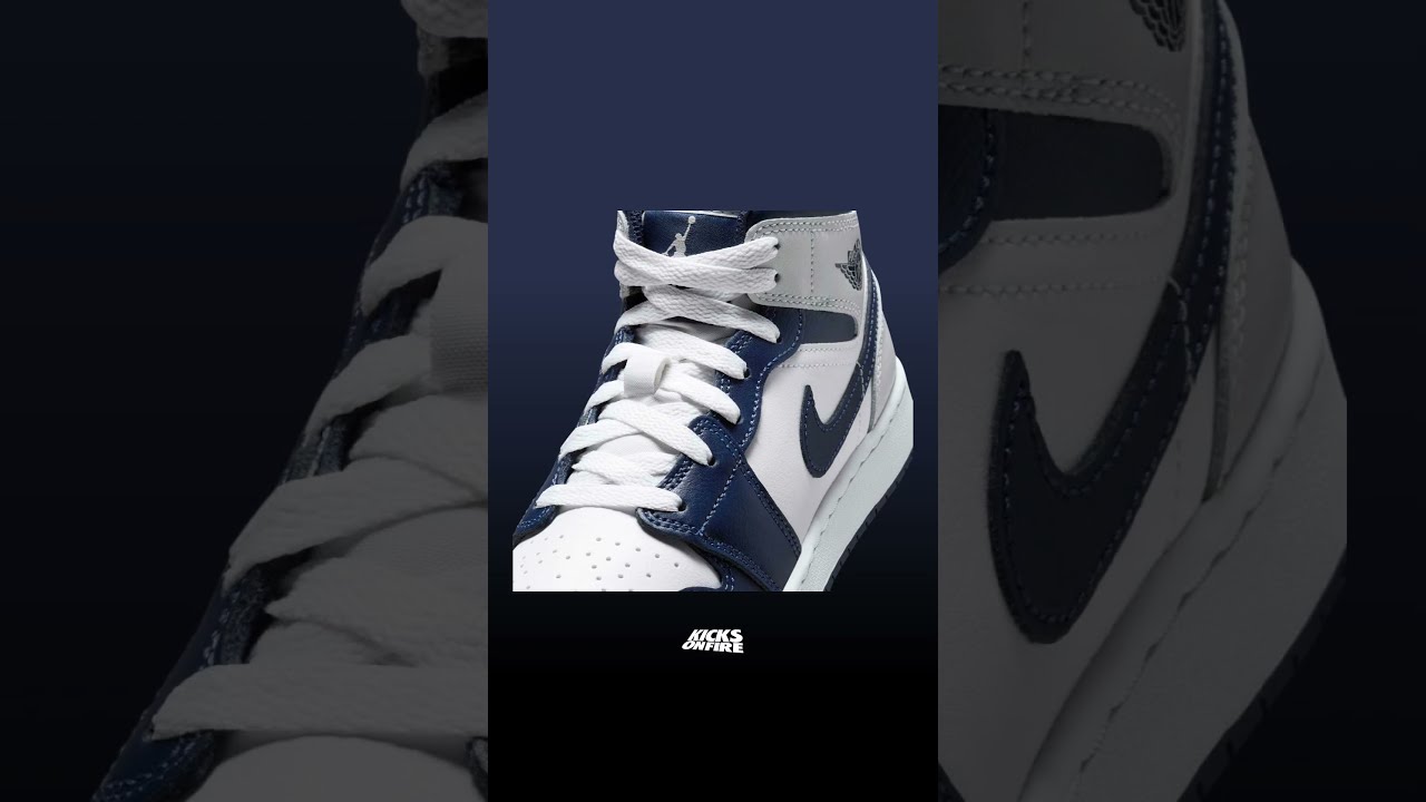 スニーカー (GS) Jordan 1 Mid Light Smoke Grey Nike Air Jordan 1 AJ1 Mid GS Light Smoke Grey Black White