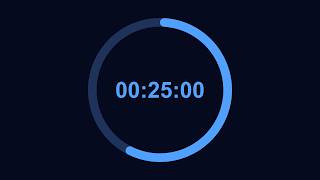 25 Minute  Pomodoro Timer | Minimalist Focus Countdown | Blue