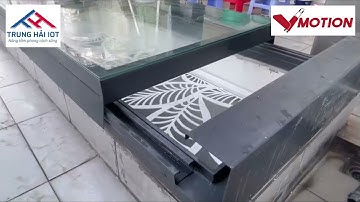 Cửa giếng trời trượt cực đơn giản với mô tơ lùa 0981195359