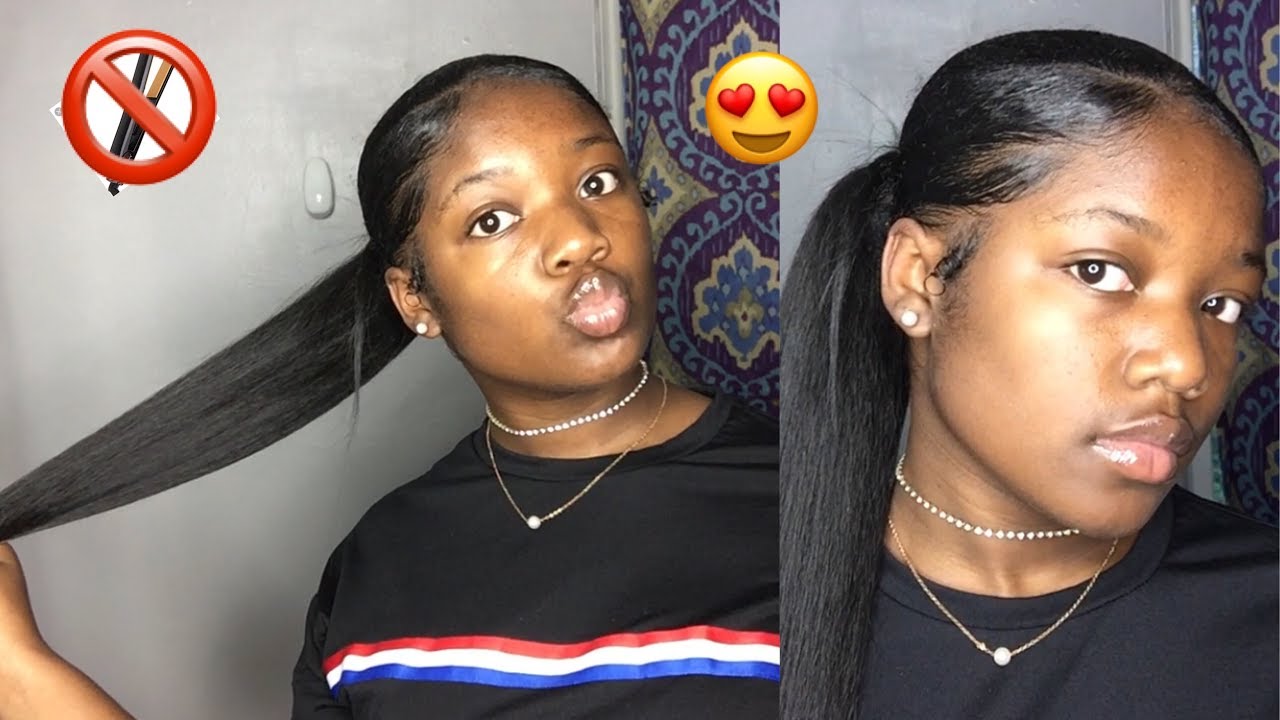 SLICK BACK PONYTAIL WITH THICK HAIR TUTORIAL WITH WEAVE ️ 