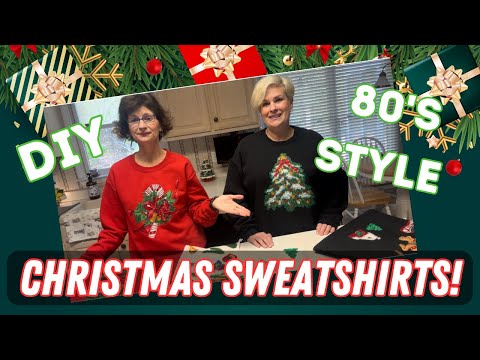 DIY 80's Style Christmas Sweatshirts! Easy Appliqué & Puffy Paint Tutorial