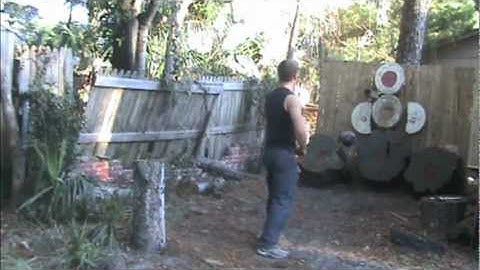 Throwing Knives (Spear-Style) at a Moving Target