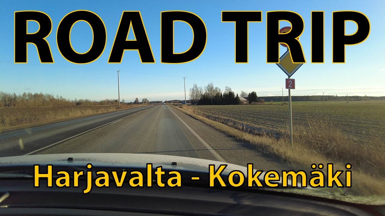 Road trip Finland Harjavalta to Kokemäki via National road 2, 4K UHD