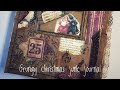 Grungy altered Christmas ring binder junk journal flip through @shabbyroadstudio